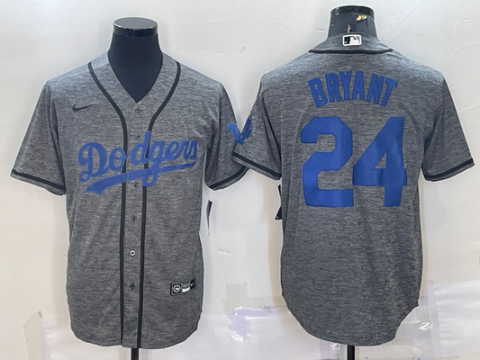 Los Angeles Dodgers Kobe Bryant Gray Men's Replica Baseball Jersey