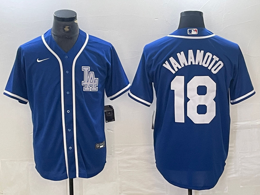 Men's Los Angeles Dodgers Yoshinobu Yamamoto #18 Blue Limited Player Jersey