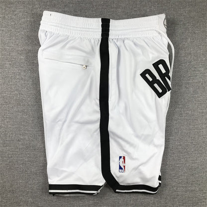 Men's Brooklyn Nets White Pocket Shorts