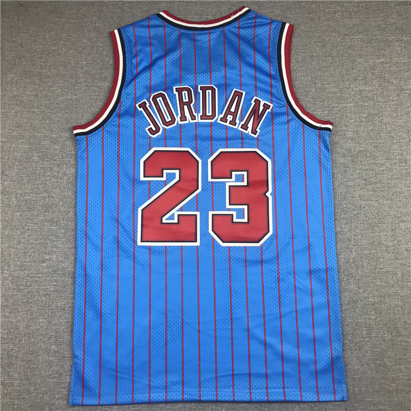 Men's Chicago Bulls Michael Jordan #23 Blue Hardwood Classics Authentic Jersey