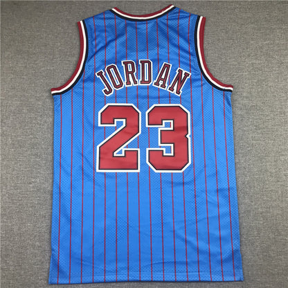 Men's Chicago Bulls Michael Jordan #23 Blue Hardwood Classics Authentic Jersey