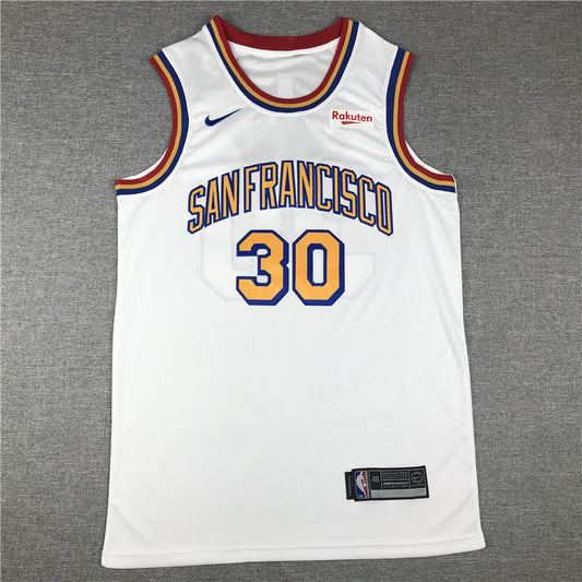 Men's Golden State Warriors Stephen Curry #30 White Classic Player Jersey