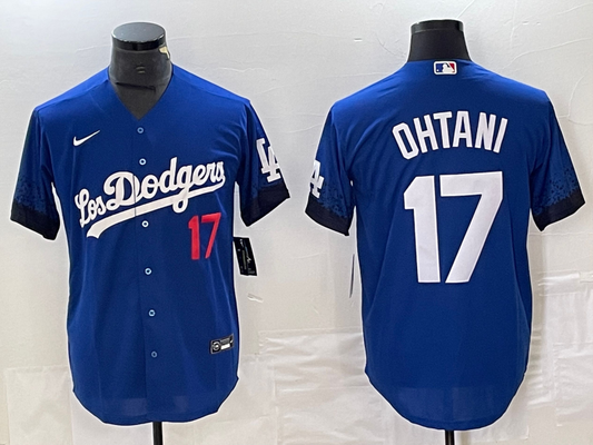 Men's Los Angeles Dodgers Shohei Ohtani #17 Blue Replica Team Jersey