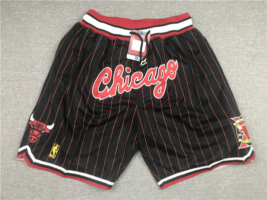 Men's Chicago Bulls Black/Red 1996-97 Hardwood Classics Authentic Basketball Shorts