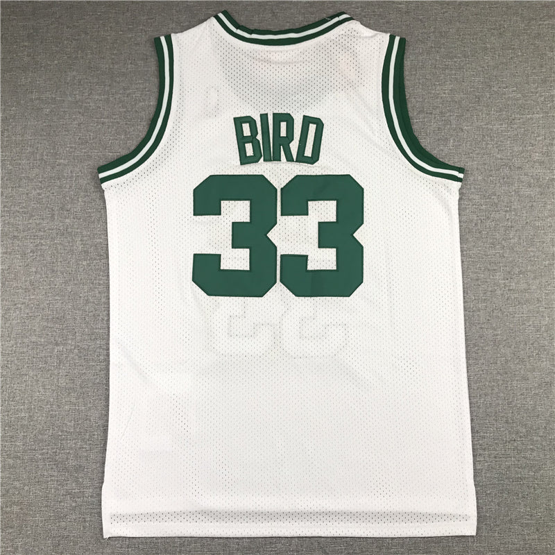 Men's Boston Celtics Larry Bird White 1985-86 Hardwood Classics Swingman Jersey