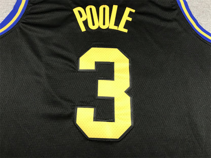 Men's Golden State Warriors Jordan Poole #3 City Edition Black Classic Jersey