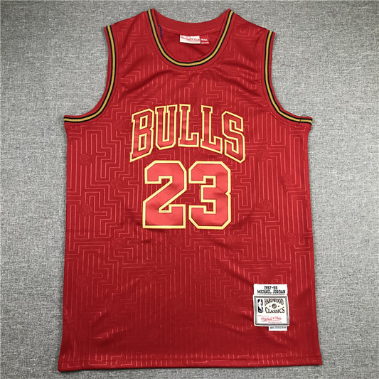 Men's Chicago Bulls Michael Jordan Red 1997-98 Hardwood Classics Swingman Jersey