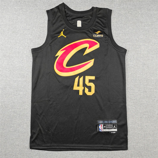 Men's Cleveland Cavaliers Donovan Mitchell #45 Black Swingman Jersey - Statement Edition