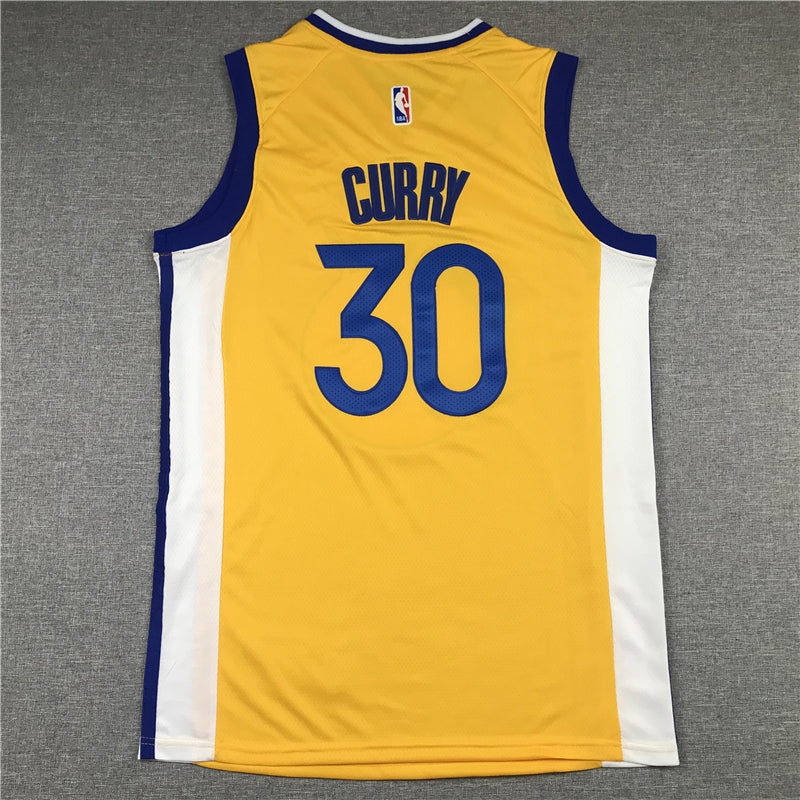 Men's Golden State Warriors Stephen Curry Yellow Fast Break Team Replica Jersey