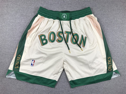 Men's Boston Celtics White 2023/24 Pocket Shorts City Edition