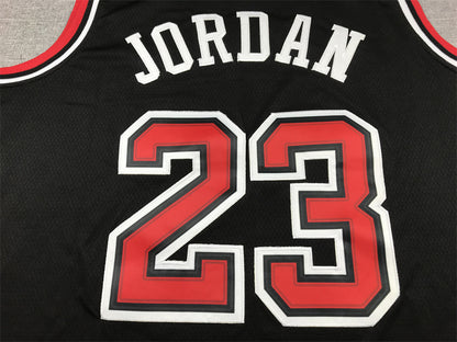 Men's Chicago Bulls Michael Jordan #23 Black Authentic Player Jersey