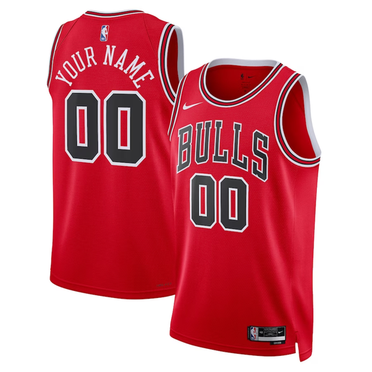 Men's Chicago Bulls Red Swingman Custom Jersey - Icon Edition