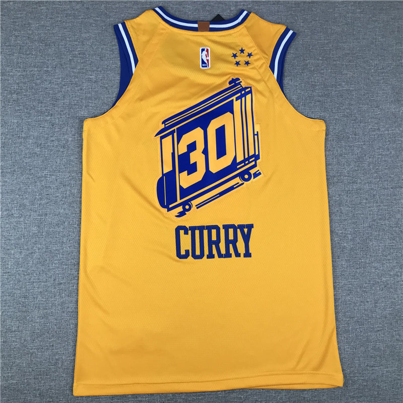 Men's Golden State Warriors Stephen Curry Gold Fast Break Team Replica Jersey