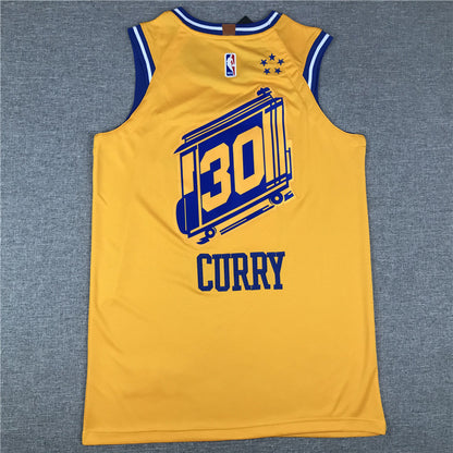 Men's Golden State Warriors Stephen Curry Gold Fast Break Team Replica Jersey