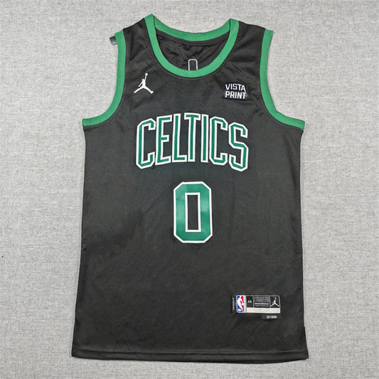 Men's Boston Celtics Jayson Tatum #0 Black Swingman Jersey - Statement Edition