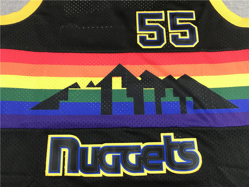 Men's Denver Nuggets Dikembe Mutombo 1991-92 Black Hardwood Classics Swingman Jersey