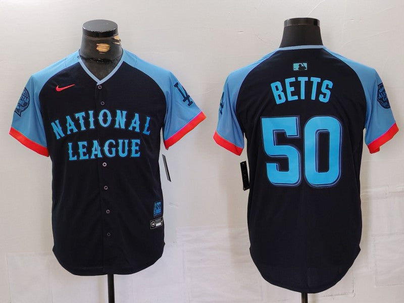 Men's National League Mookie Betts #50 Navy 2024 MLB All-Star Game Limited Player Jersey