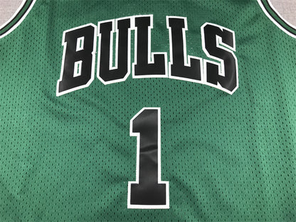 Men's Chicago Bulls Derrick Rose #1 Green Swingman Jersey