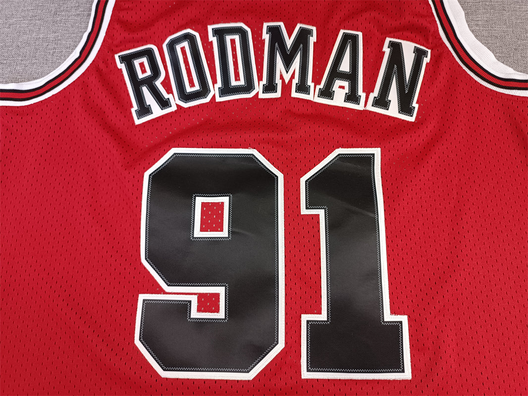 Men's Chicago Bulls Dennis Rodman Red 1997-98 Hardwood Classics Swingman Jersey