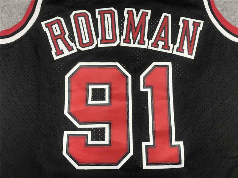 Men's Chicago Bulls Dennis Rodman 1997-98 Black Hardwood Classics Swingman Jersey