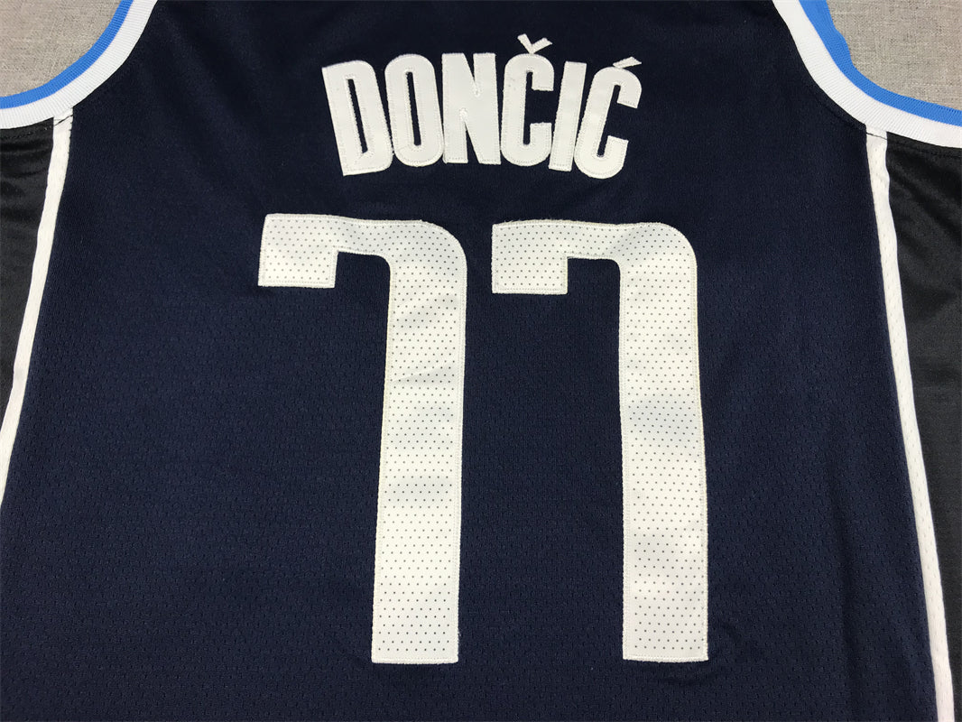 Men's Dallas Mavericks Luka Doncic #77 Navy 2022/23 Statement Edition Swingman Jersey