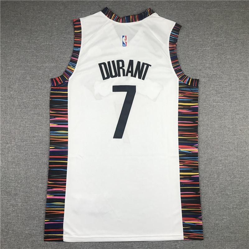 Men's Brooklyn Nets Kevin Durant #7 White Swingman Jersey - City Edition