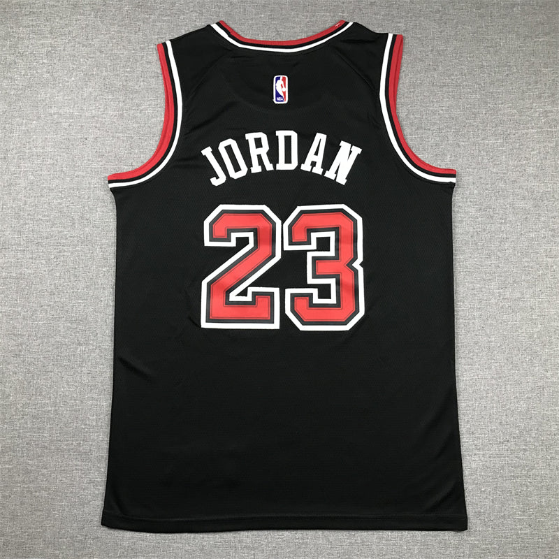 Men's Chicago Bulls Michael Jordan #23 Black Authentic Player Jersey