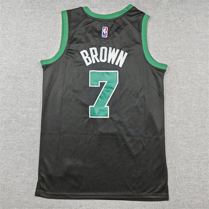 Men's Boston Celtics Jaylen Brown #7 Black Swingman Jersey - Statement Edition