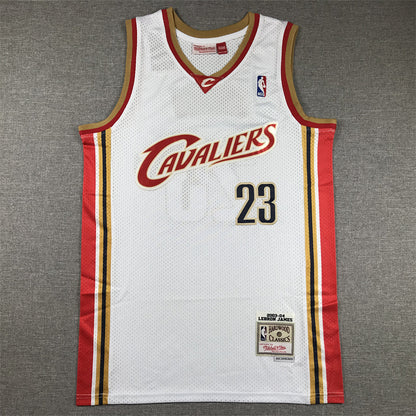 Men's Cleveland Cavaliers LeBron James #23 White 2003-04 Hardwood Classics Swingman Jersey