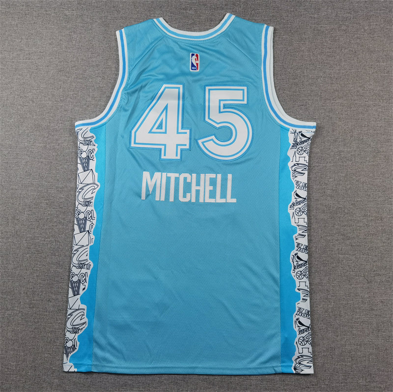 Men's Cleveland Cavaliers Donovan Mitchell #45 Light Blue 2024/25 Swingman Jersey - City Edition