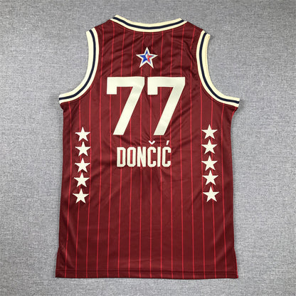 Men's Dallas Mavericks Luka Doncic #77 Red 2024 NBA All-Star Game Swingman Jersey