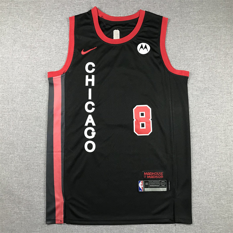 Men's Chicago Bulls Zach LaVine #8 Black 2023/24 Swingman Jersey - City Edition