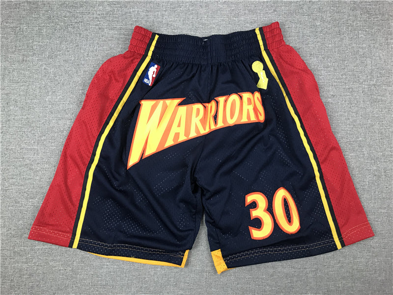 Men's Golden State Warriors Navy Hardwood Classics Throwback Basketball Shorts