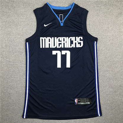 Men's Dallas Mavericks Luka Doncic #77 NBA Dark Blue Replica Jersey