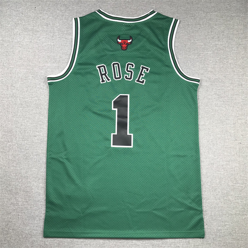 Men's Chicago Bulls Derrick Rose #1 Green Swingman Jersey