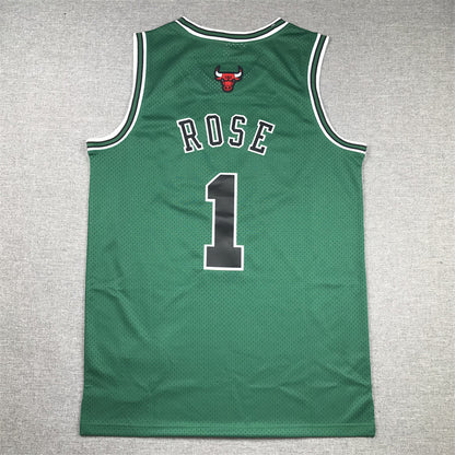 Men's Chicago Bulls Derrick Rose #1 Green Swingman Jersey