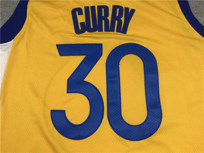 Men's Golden State Warriors Stephen Curry Yellow Fast Break Team Replica Jersey