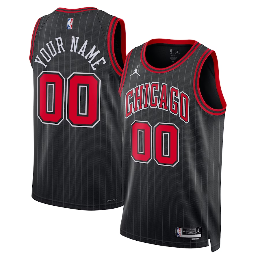 Men's Chicago Bulls Black 2022/23 Swingman Custom Jersey - Statement Edition