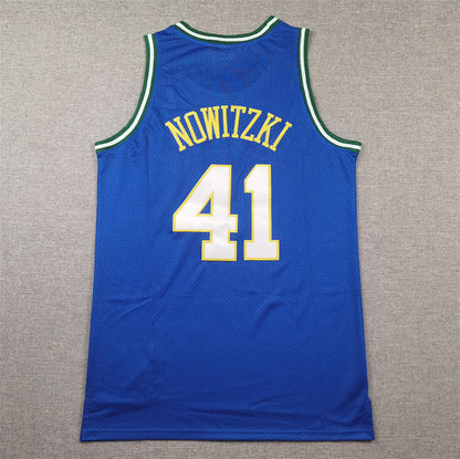 Men's Dallas Mavericks Dirk Nowitzki #41 Royal 1998-2019 Hardwood Classics Swingman Jersey