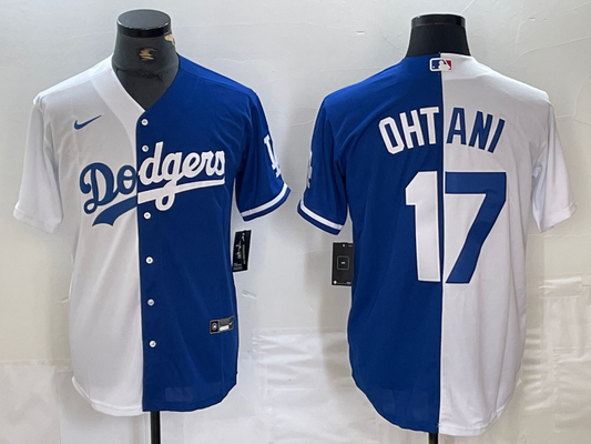 Men's Los Angeles Dodgers Shohei Ohtani #17 White/Blue Player Jersey