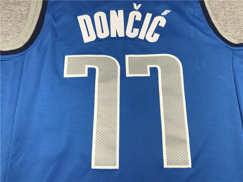 Men's Dallas Mavericks Luka Doncic #77 NBA Blue Replica Jersey