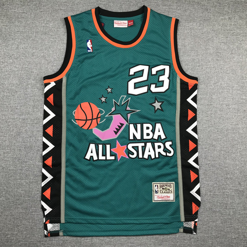 Men's 96 All Star Chicago Bulls Michael Jordan Green Hardwood Classics Swingman Jersey