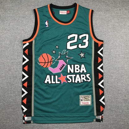 Men's 96 All Star Chicago Bulls Michael Jordan Green Hardwood Classics Swingman Jersey