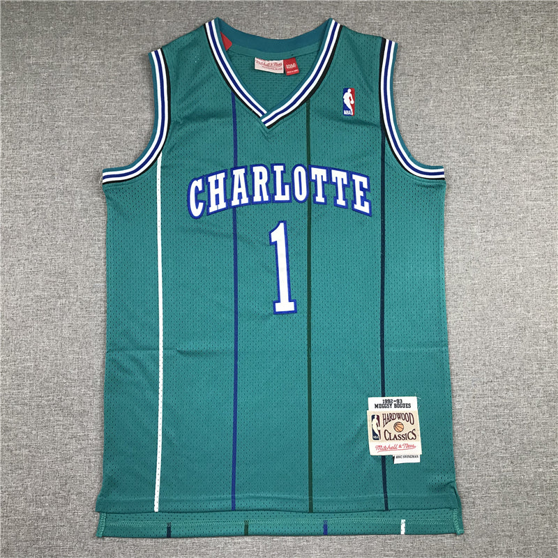 Men's Charlotte Hornets Muggsy Bogues 1992-93 Hardwood Classics Swingman Jersey