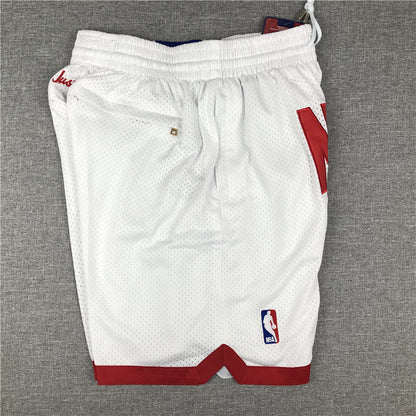 Men's Brooklyn Nets White Basketball Shorts Retro