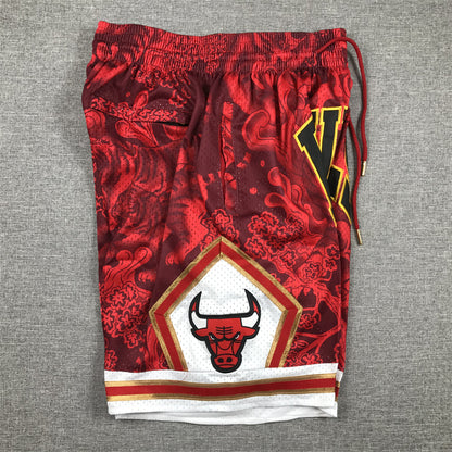 Men's Chicago Bulls Tiger Year Limited Edition Red Basketball Shorts