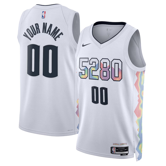 Men's Denver Nuggets White 2024/25 Custom Swingman Jersey - City Edition