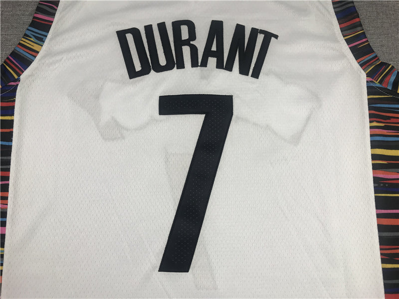 Men's Brooklyn Nets Kevin Durant #7 White Swingman Jersey - City Edition