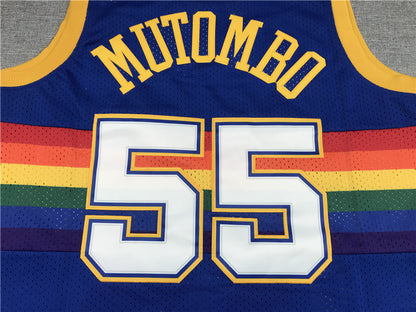 Men's Denver Nuggets Dikembe Mutombo 1991-92 Blue Hardwood Classics Swingman Jersey