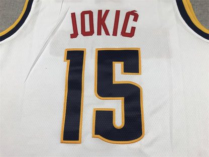 Men's Denver Nuggets Nikola Jokic #15 NBA White 2020/21 Swingman Jersey